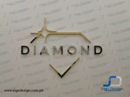Diamond – SS Golden SS Mirror – 3D Signage
