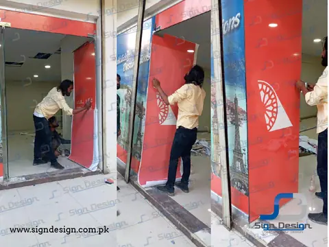 fly baghdad one way vision vinyl branding