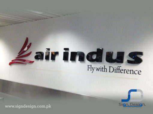 Air Indus 3D Sign at Karachi and Lahore Airports