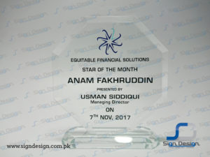 Crystal shield award