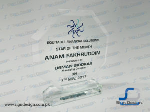 Crystal shield award