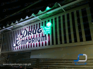 Acrylic 3D Letters Drug Emporium Signage