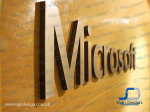 Microsoft wallmount ss letters sign