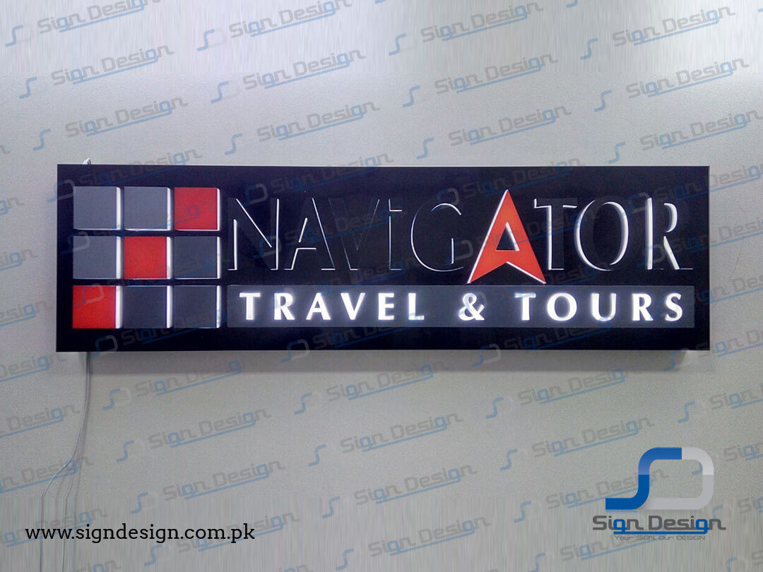 Navigator Travel & Tours 3D Backlit Sign