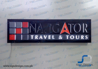 Navigator Travel & Tours 3D Backlit Sign