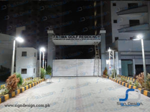 fatima golf residency signage 3d karachi