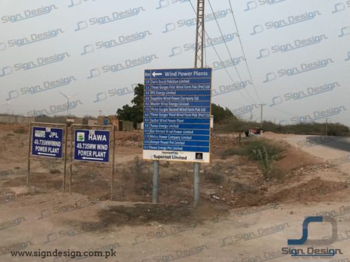 Traffic Directory Sign Installed at Jhimpir