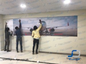 fly baghdad indoor vinyl branding