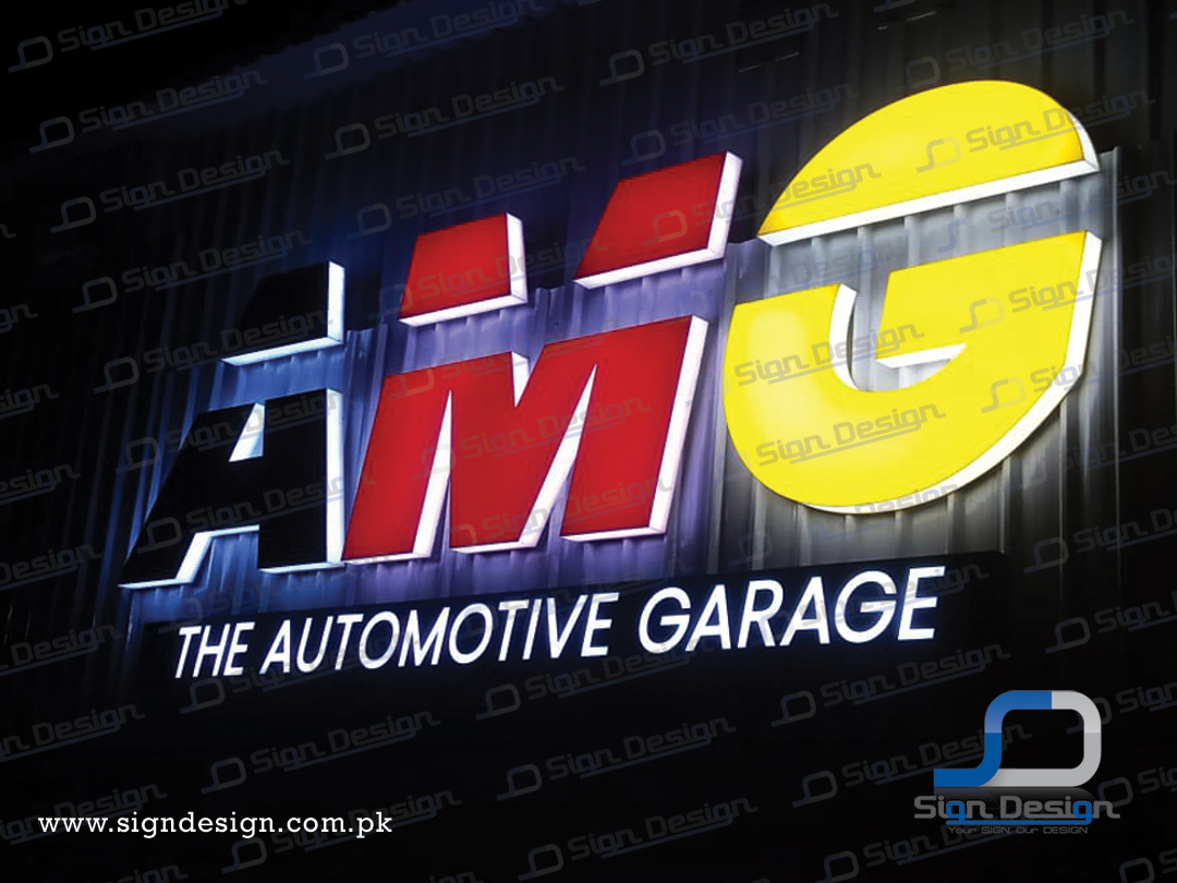 AMG the automotive garage 3d acrylic signage