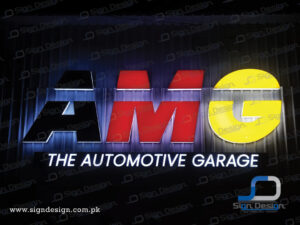 AMG the automotive garage 3d acrylic signage