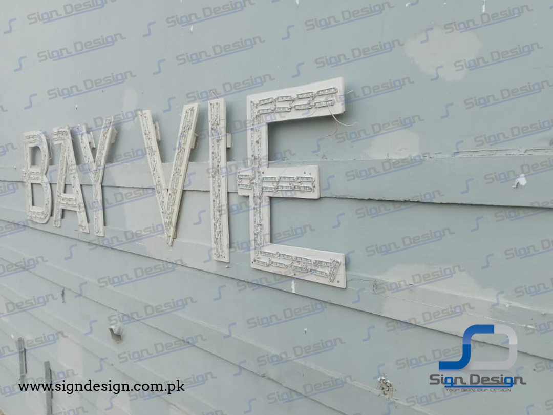 Bay View High School - 3d frontlite acrylic signage - Tariq Road Branch