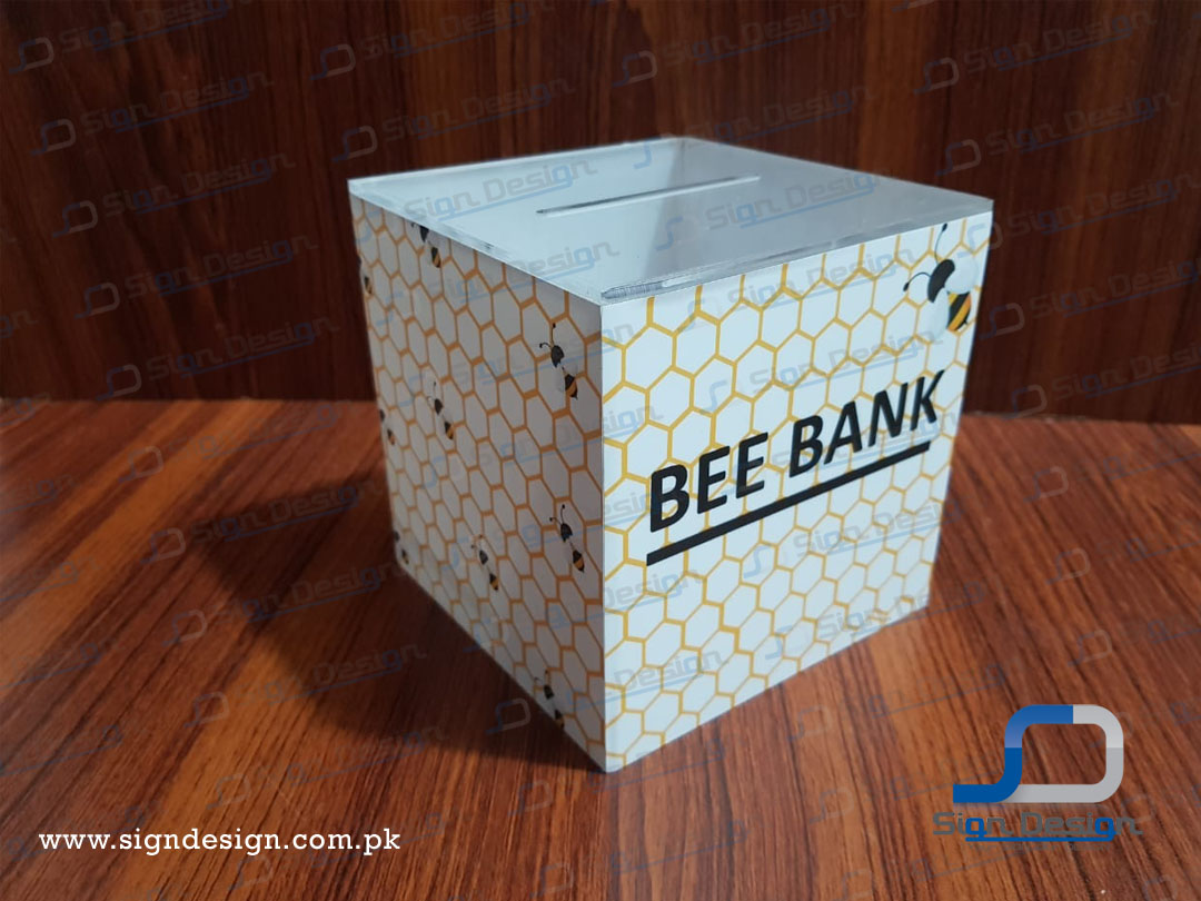 Bee Bank Acrylic Branded Drop Box