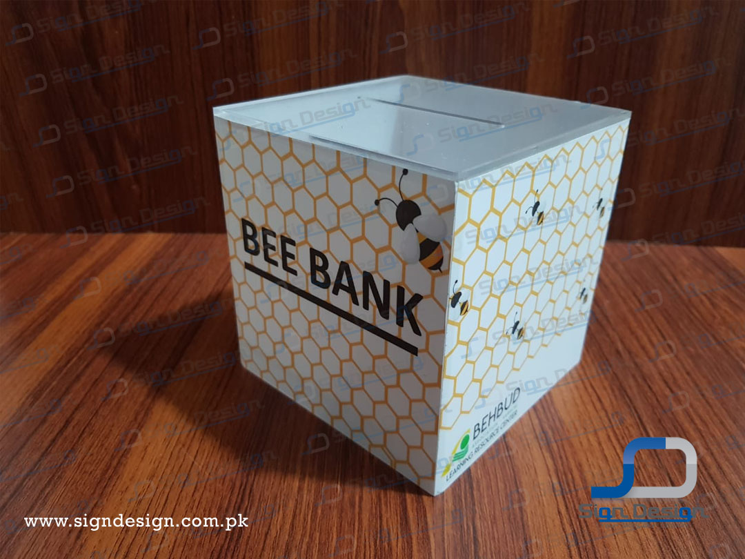 Bee Bank Acrylic Branded Drop Box