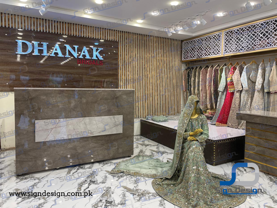 Dhanak Bridals Boutique - SS 3D Signage Frontlite Rawalpindi