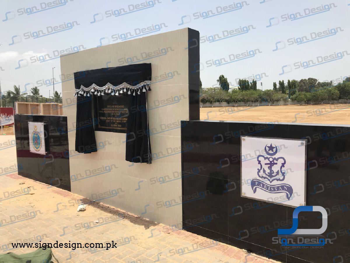 Inauguration Plaque for COMKAR Karsaz Black Granite