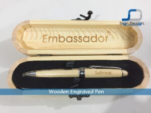Wood Engraving on Wooden Pens